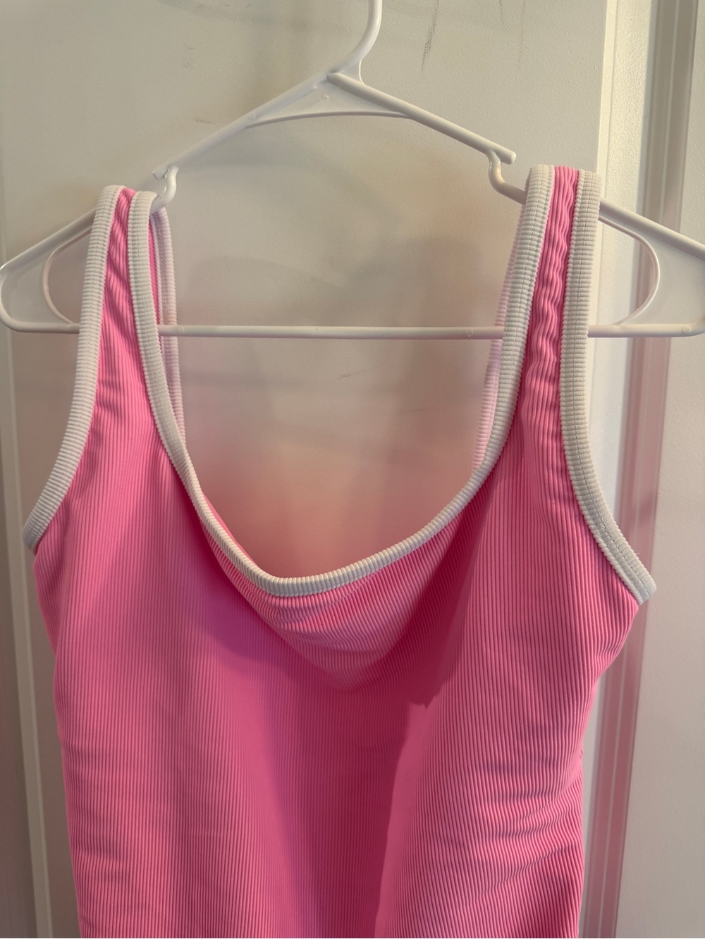 LainSnow Pink Ribbed One-Piece Swimsuit View 2